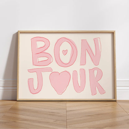 Bonjour Wall Art Print – French Word Poster
