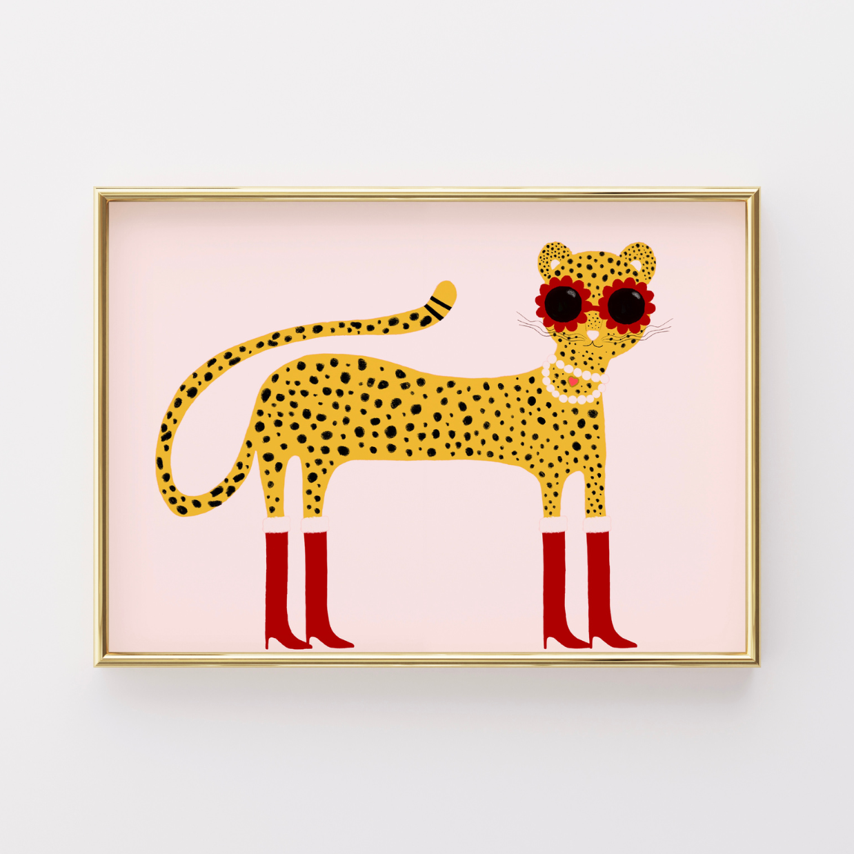 Cool Pink Cheetah Print – Funny Animal Wall Art for Kids