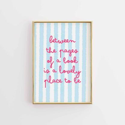 Lovely Book Quote Print – Pastel Reading Wall Art