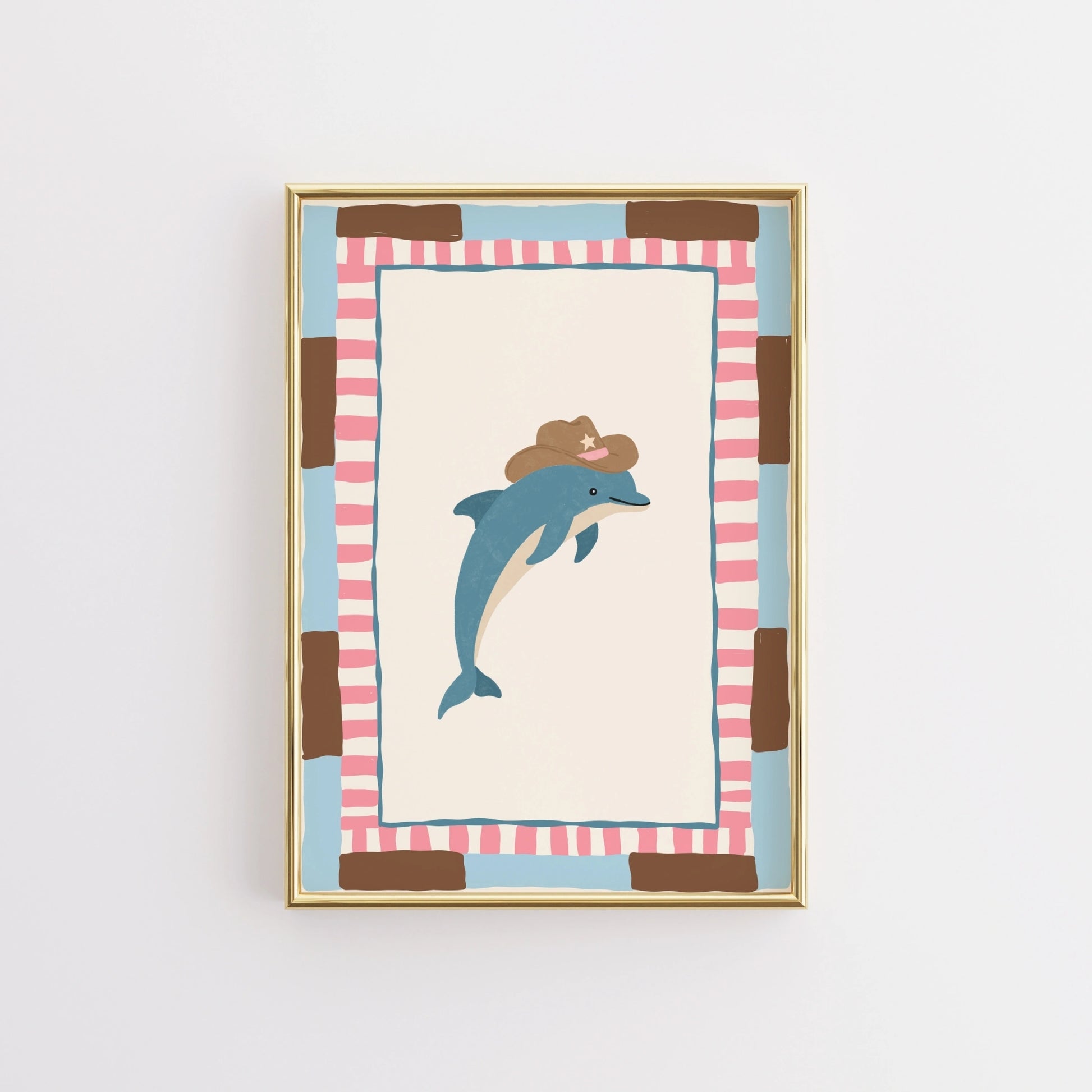 Arte murale di delfino cowboy