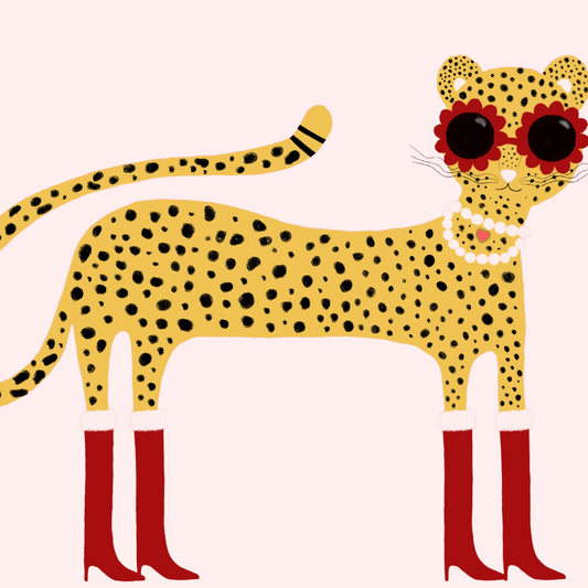 Cool Pink Cheetah Print – Funny Animal Wall Art for Kids