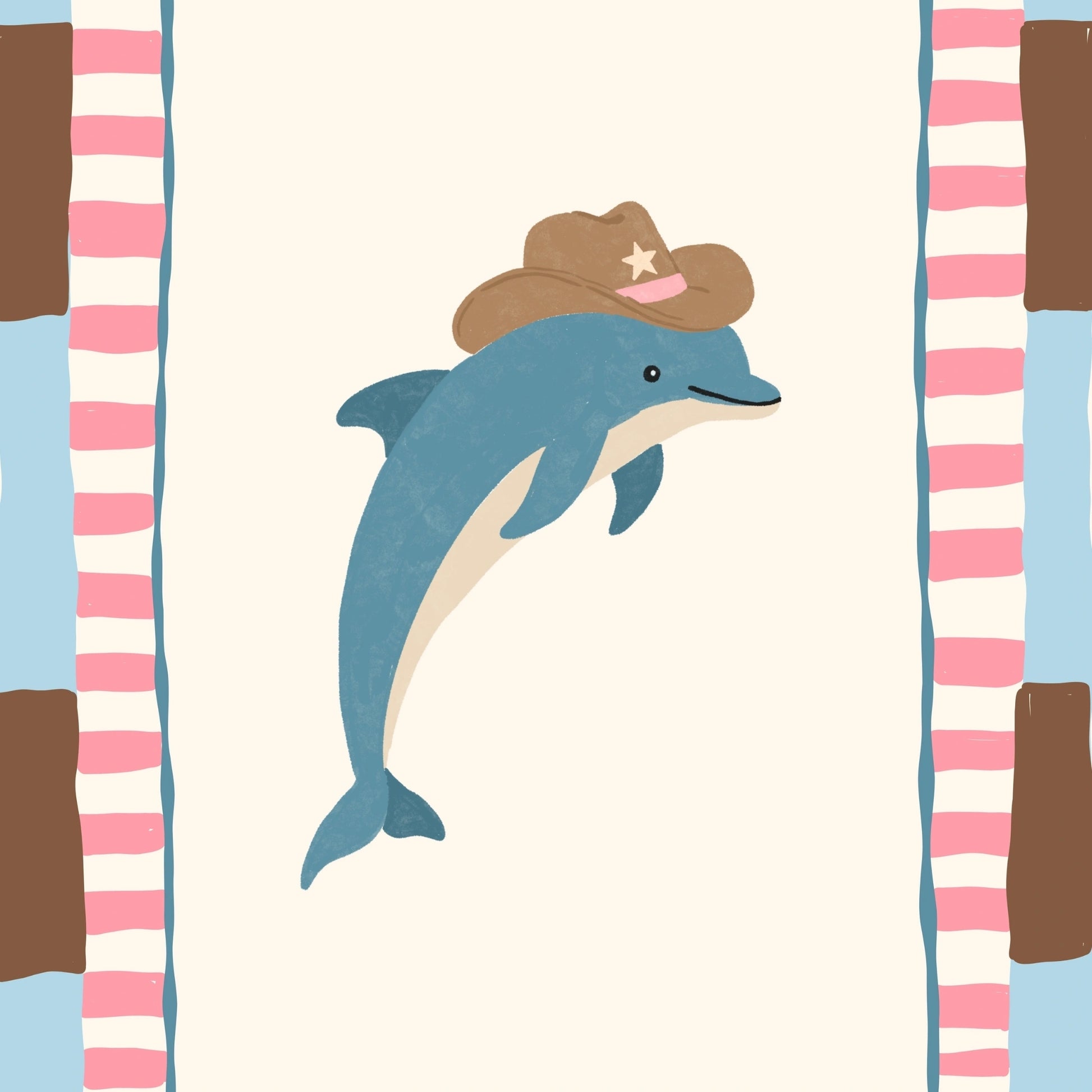 Arte murale di delfino cowboy