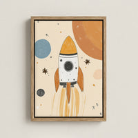 Rocket Ship Space Nursery Canvas Print