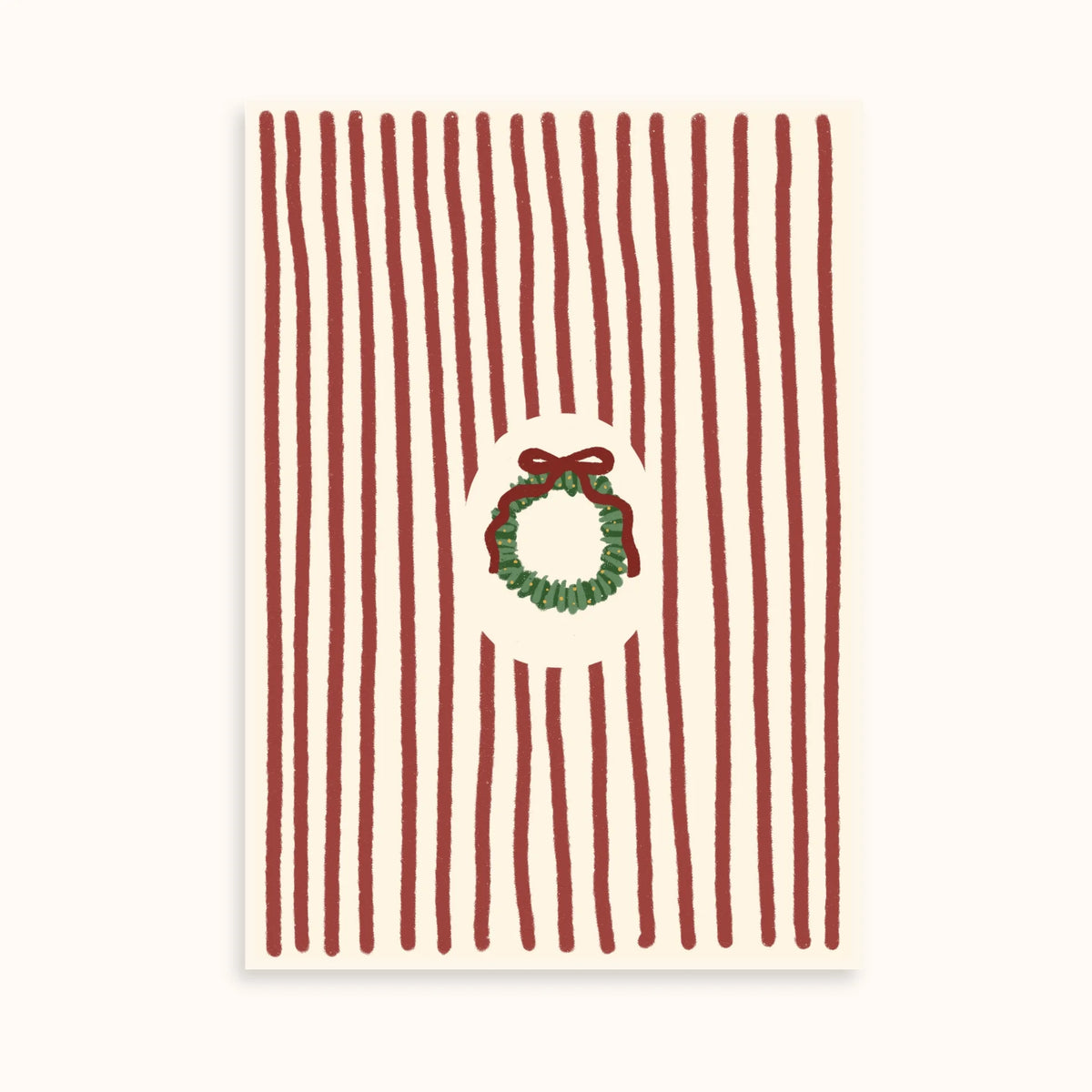 Rayas navideñas y ramas festivas vintage – Set de 2 pósters navideños