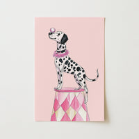 Dalmatian Circus Wall Art - Pink Dog Room Decor