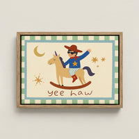 Yee Haw Cowboy Nursery Canvas Print