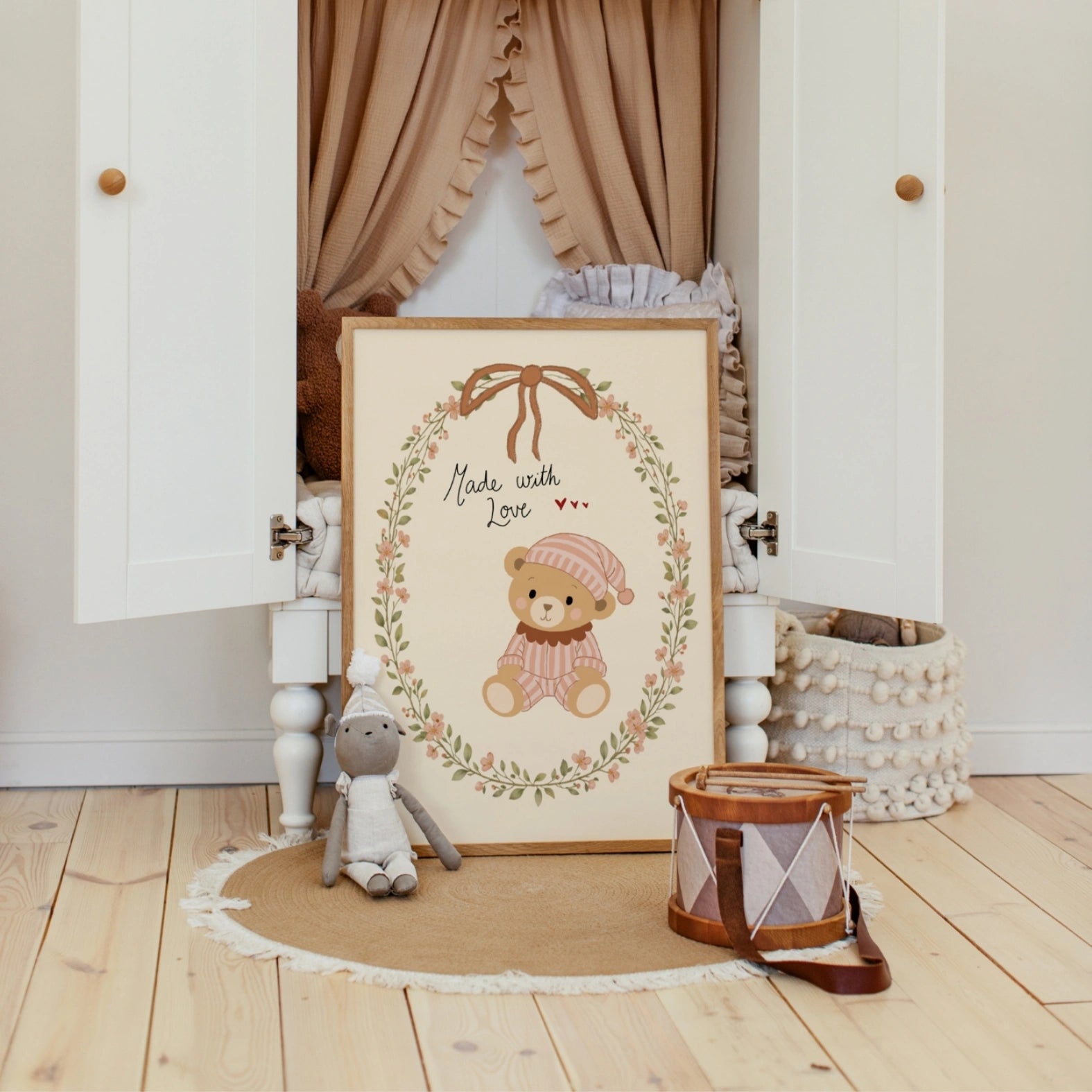 Art mural pour chambre d'enfant fait avec amour