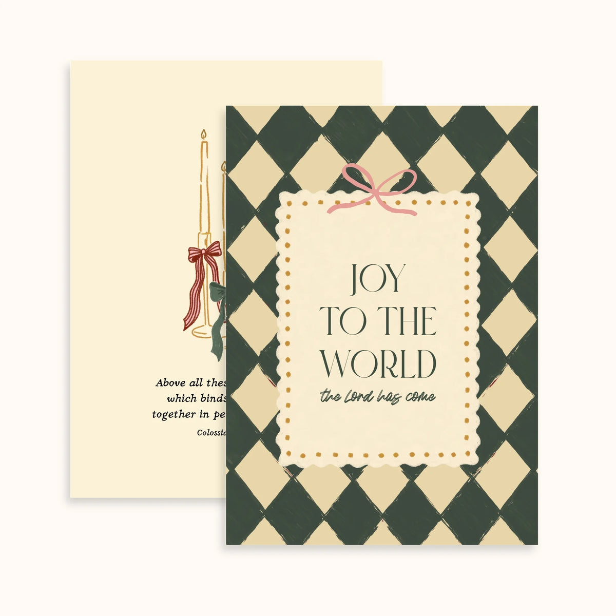 Joy to the World y velas navideñas – Set de 2 pósters navideños
