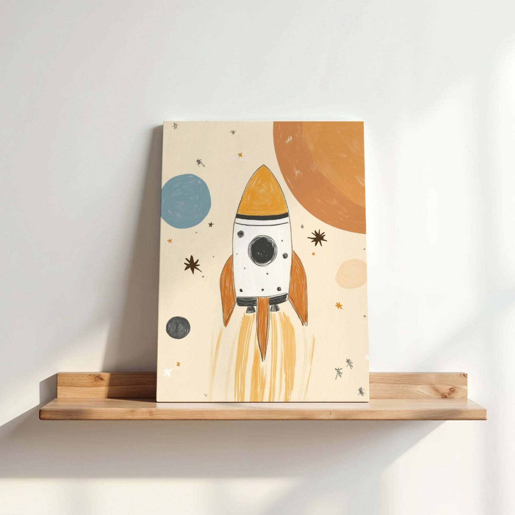 Rocket Ship Space Nursery Canvas Print