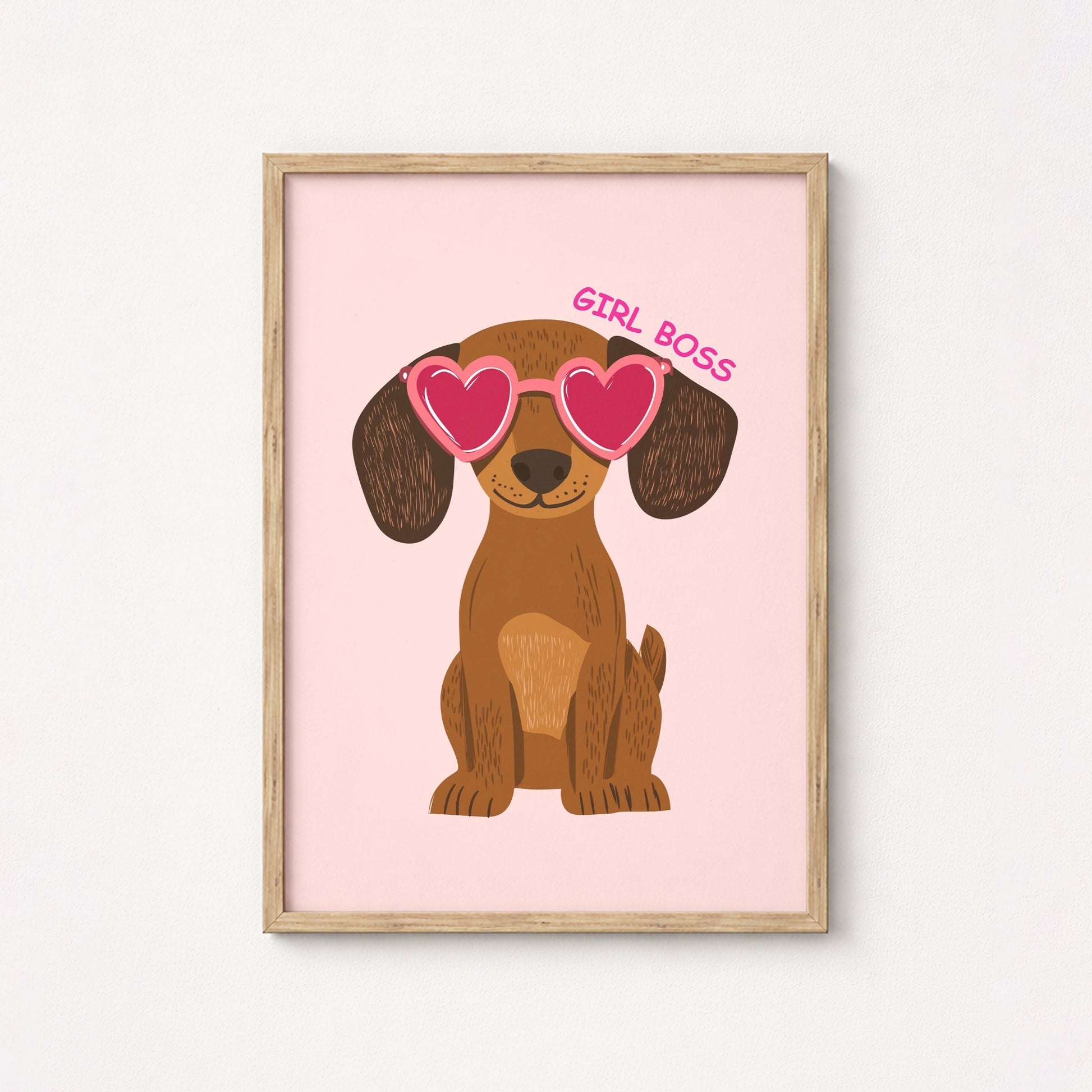 Arte de Pared Perro Jefa - Póster Rosa de Cachorro