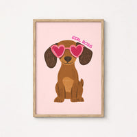 Arte de Pared Perro Jefa - Póster Rosa de Cachorro