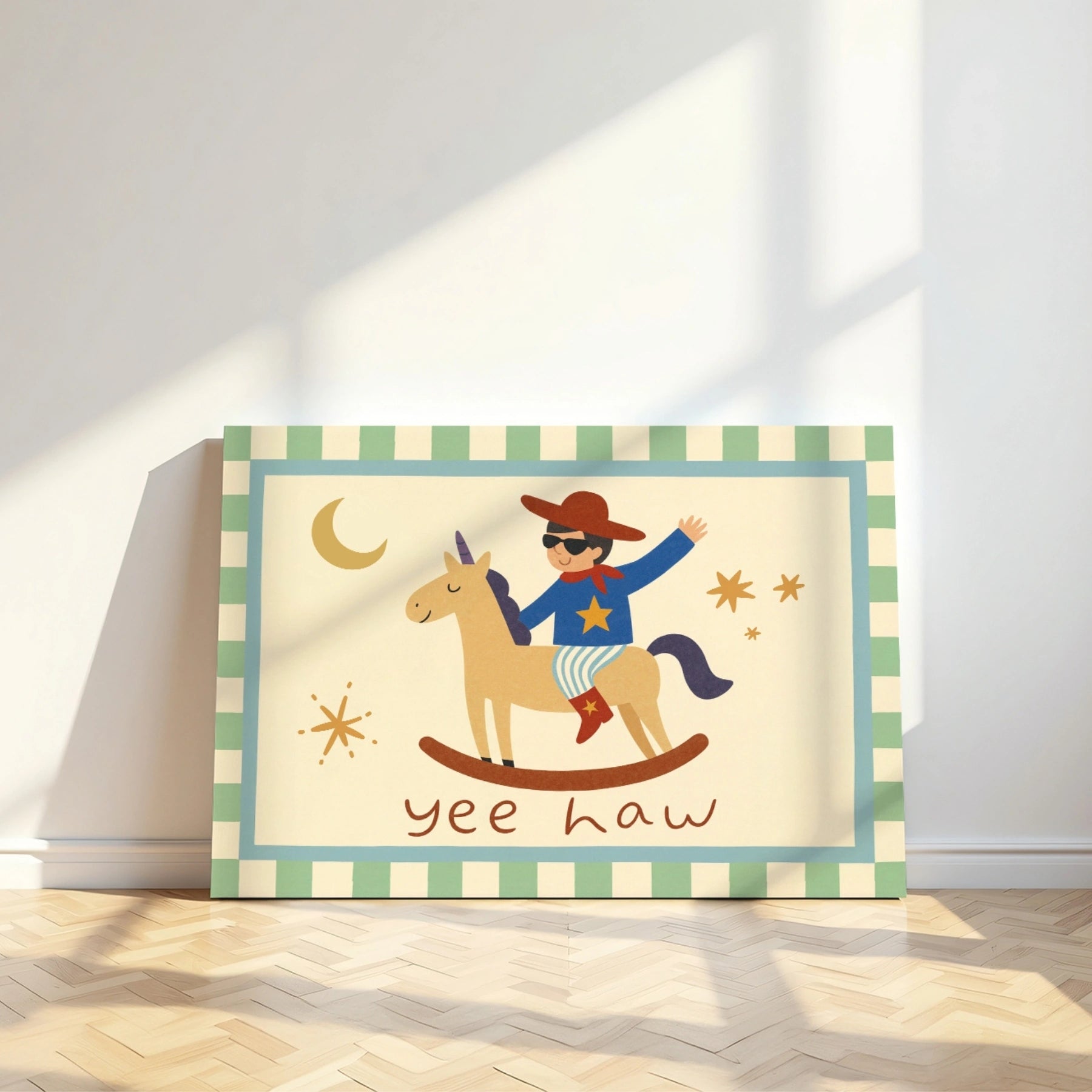 Yee Haw Cowboy Nursery Canvas Print