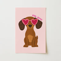 Arte de Pared Perro Jefa - Póster Rosa de Cachorro