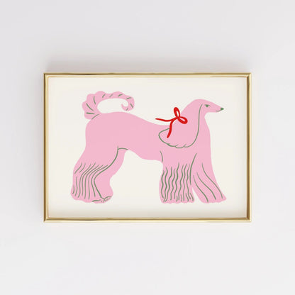 Pink Poodle Wall Art – Cute Dog Print for Girls Room