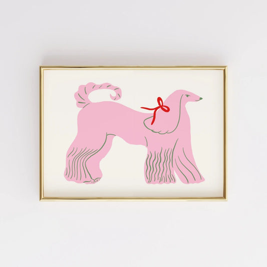Pink Poodle Wall Art – Cute Dog Print for Girls Room