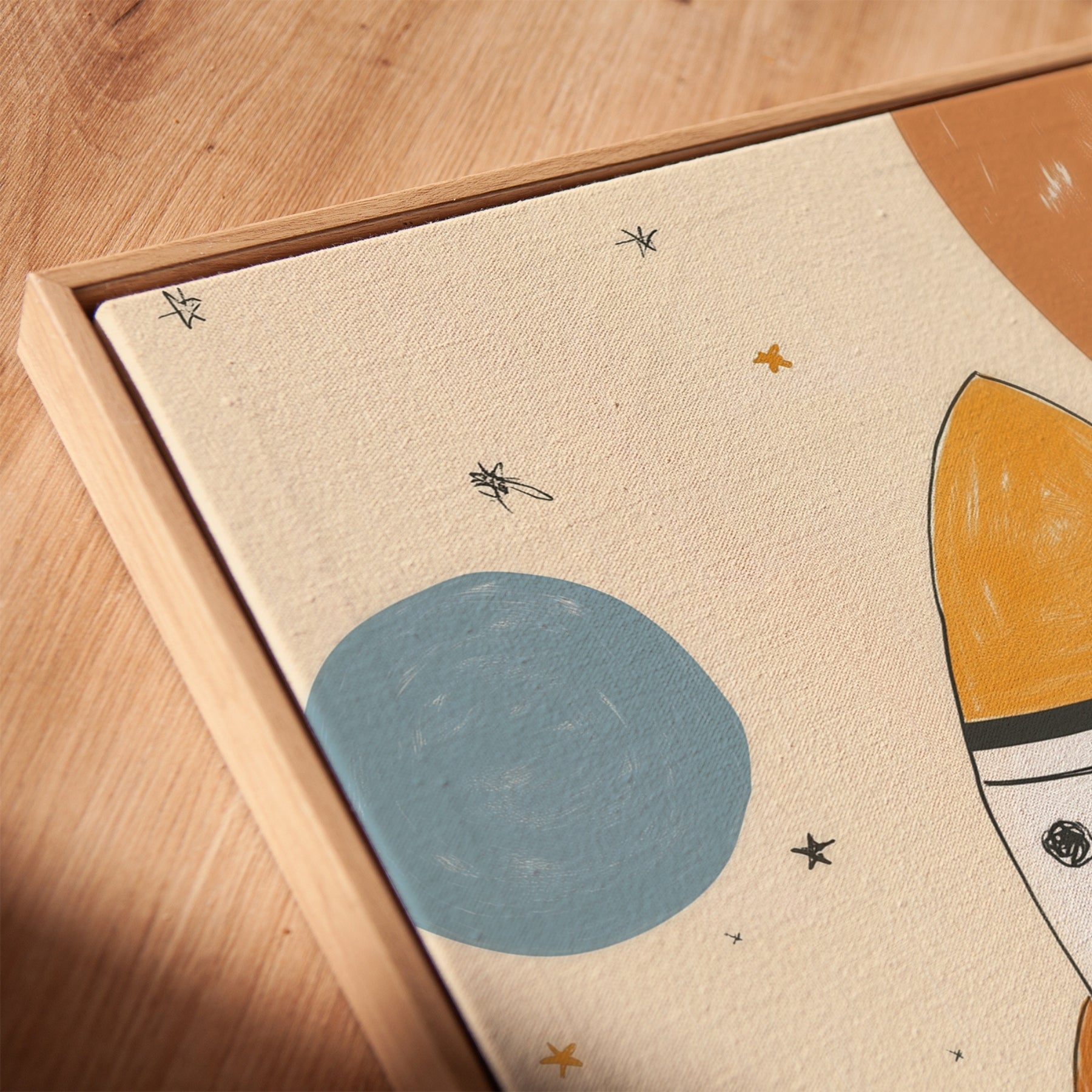 Rocket Ship Space Nursery Canvas Print