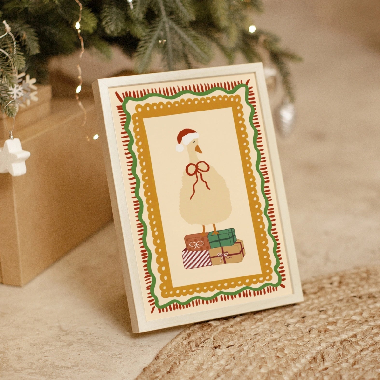 Christmas Goose Nursery Print