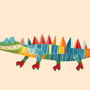 Roller Skating Crocodile – Nursery & kids wall art
