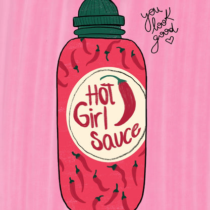 Hot Girl Sauce Wall Art – Kitchen Poster