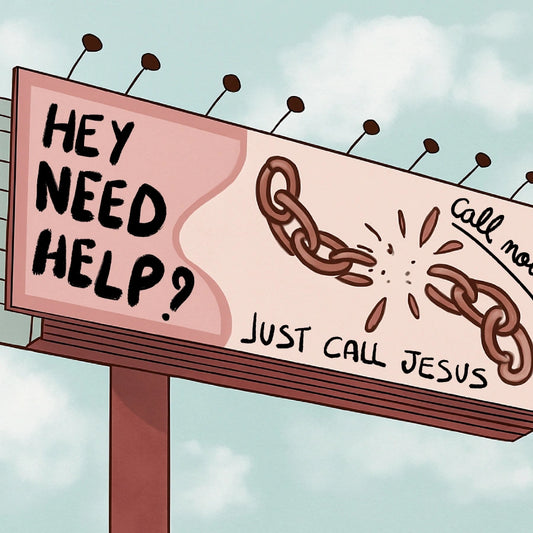 Hey Need Help Call Jesus Wall Art – Funny Christian Road Sign Print