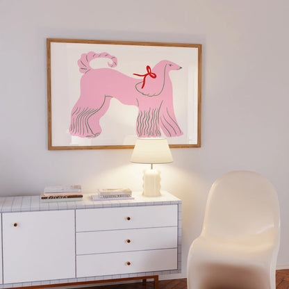 Pink Poodle Wall Art – Cute Dog Print for Girls Room