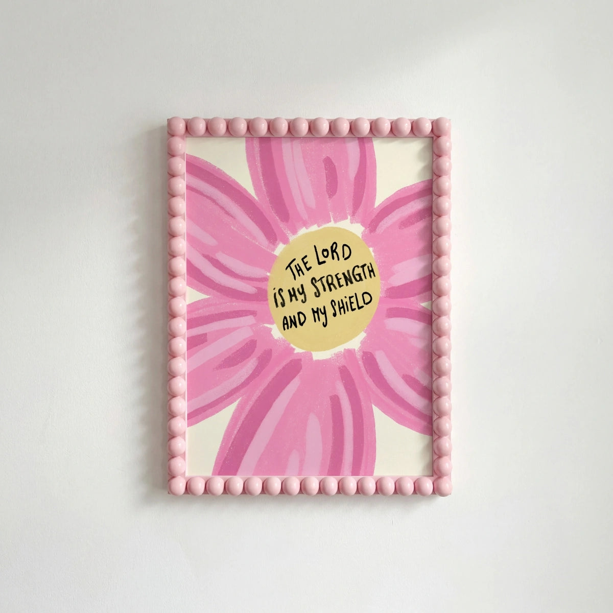 Pink Floral Faith Quote Print, Christian Wall Decor