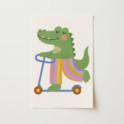 Scooter Crocodile – Nursery & kids wall art