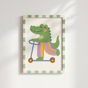 Scooter Crocodile – Nursery & kids wall art