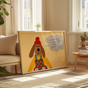 Stylish Dog in Red Beanie – Nursery & Kids Wall Art