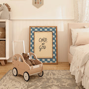 Child of God Blue Checkered - Nursery & Kids Wall Art