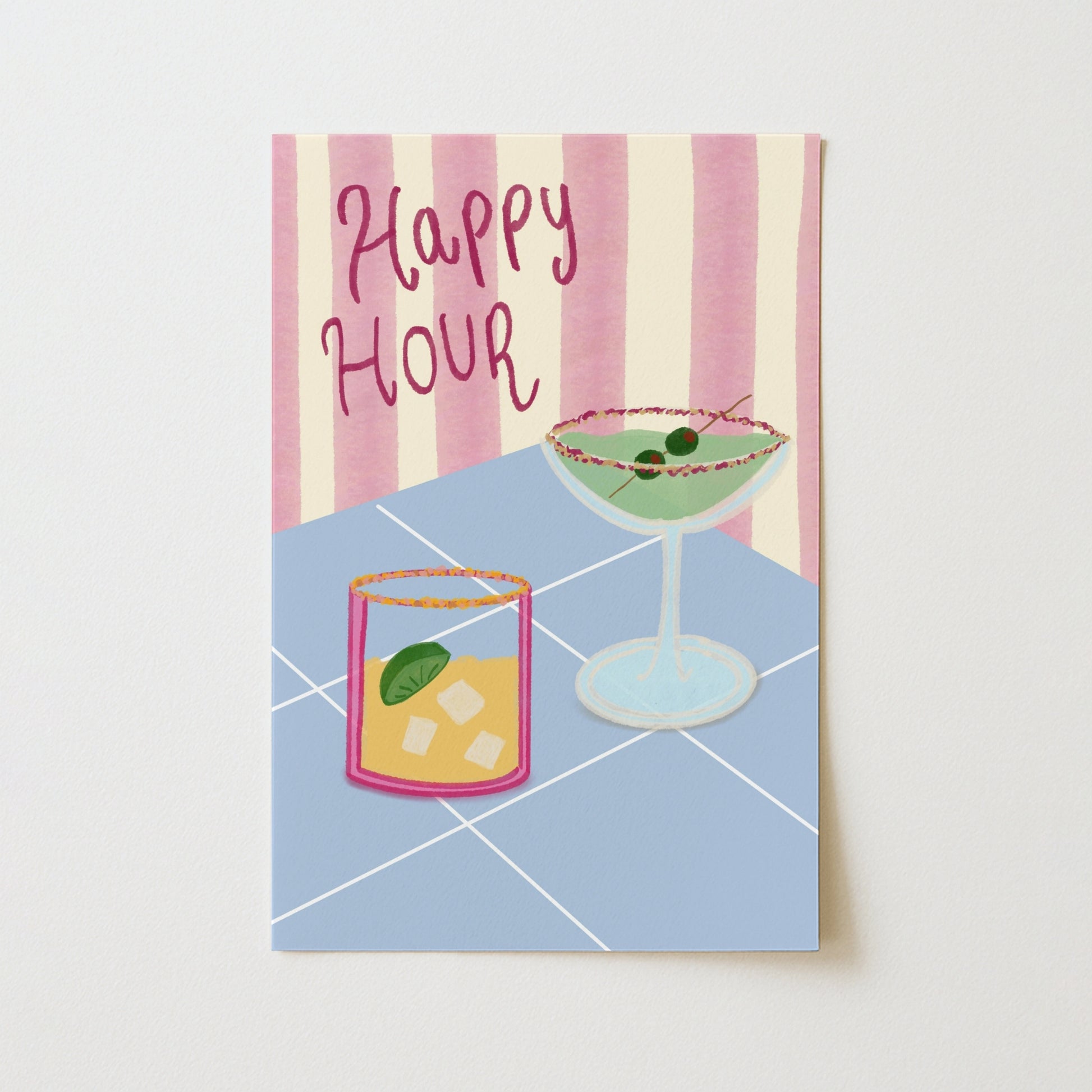 Drink Print for Bar Cart Decor, Kitchen Wall Decor