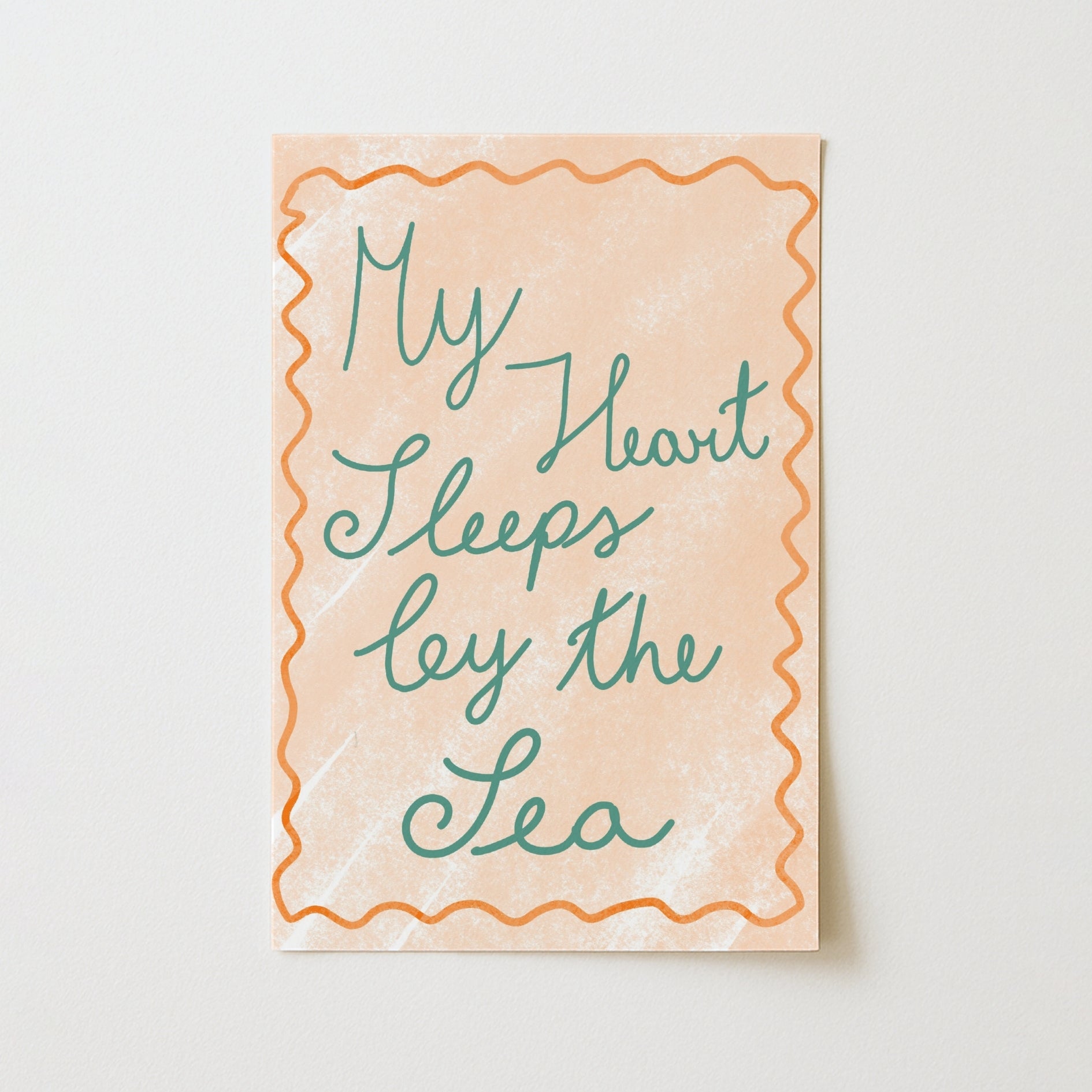 My Heart Sleeps by the Sea Print - Romantic Coastal Wall Art