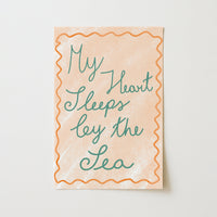 My Heart Sleeps by the Sea Print - Romantic Coastal Wall Art