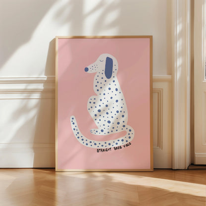 Boss Vibes Dog Print – Cute Pink Nursery Wall Art
