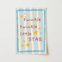 Twinkle Twinkle Little Star Wall Art - Baby Room Quote Poster