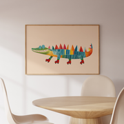 Roller Skating Crocodile – Nursery & kids wall art
