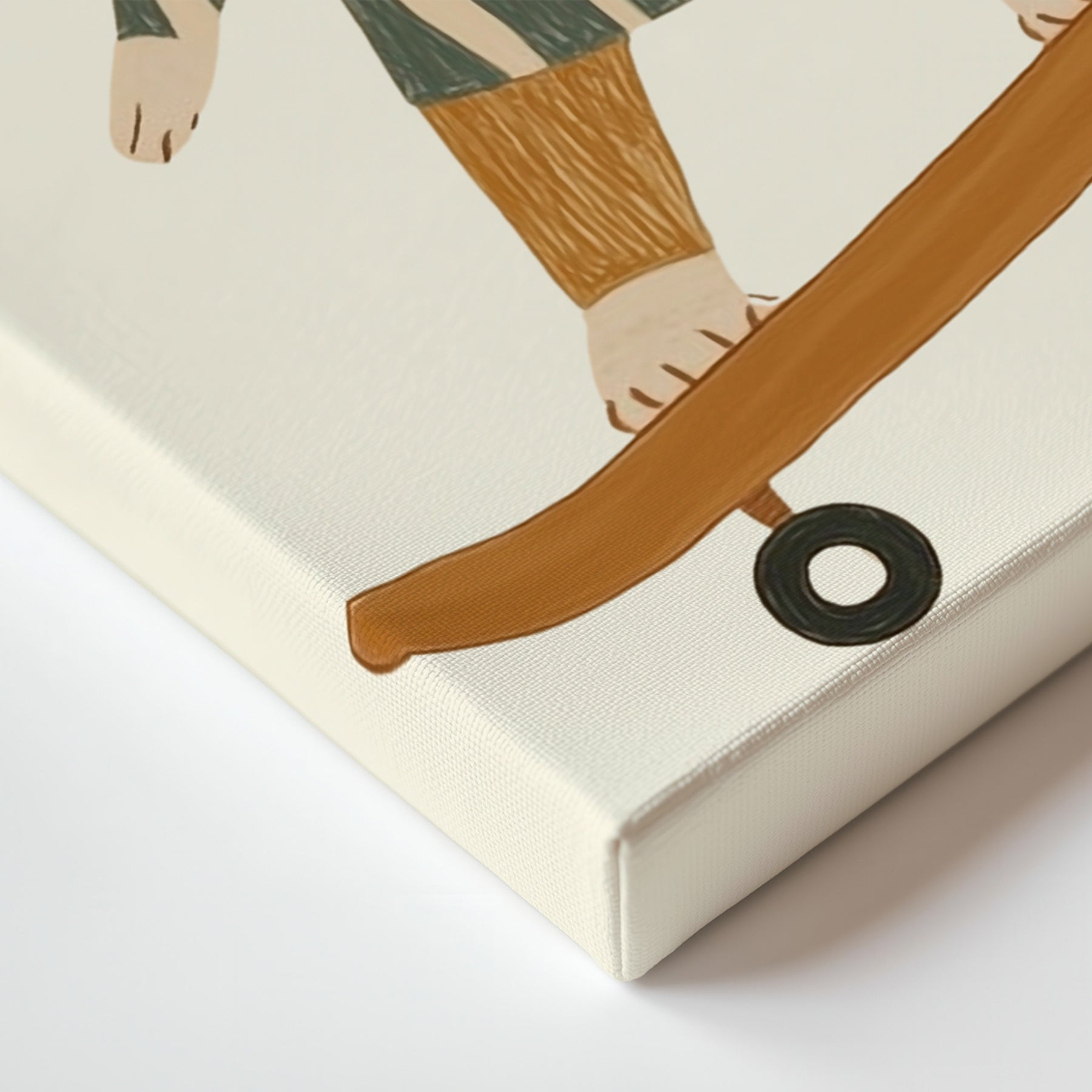 Skateboarding Dog Nursery Canvas Print