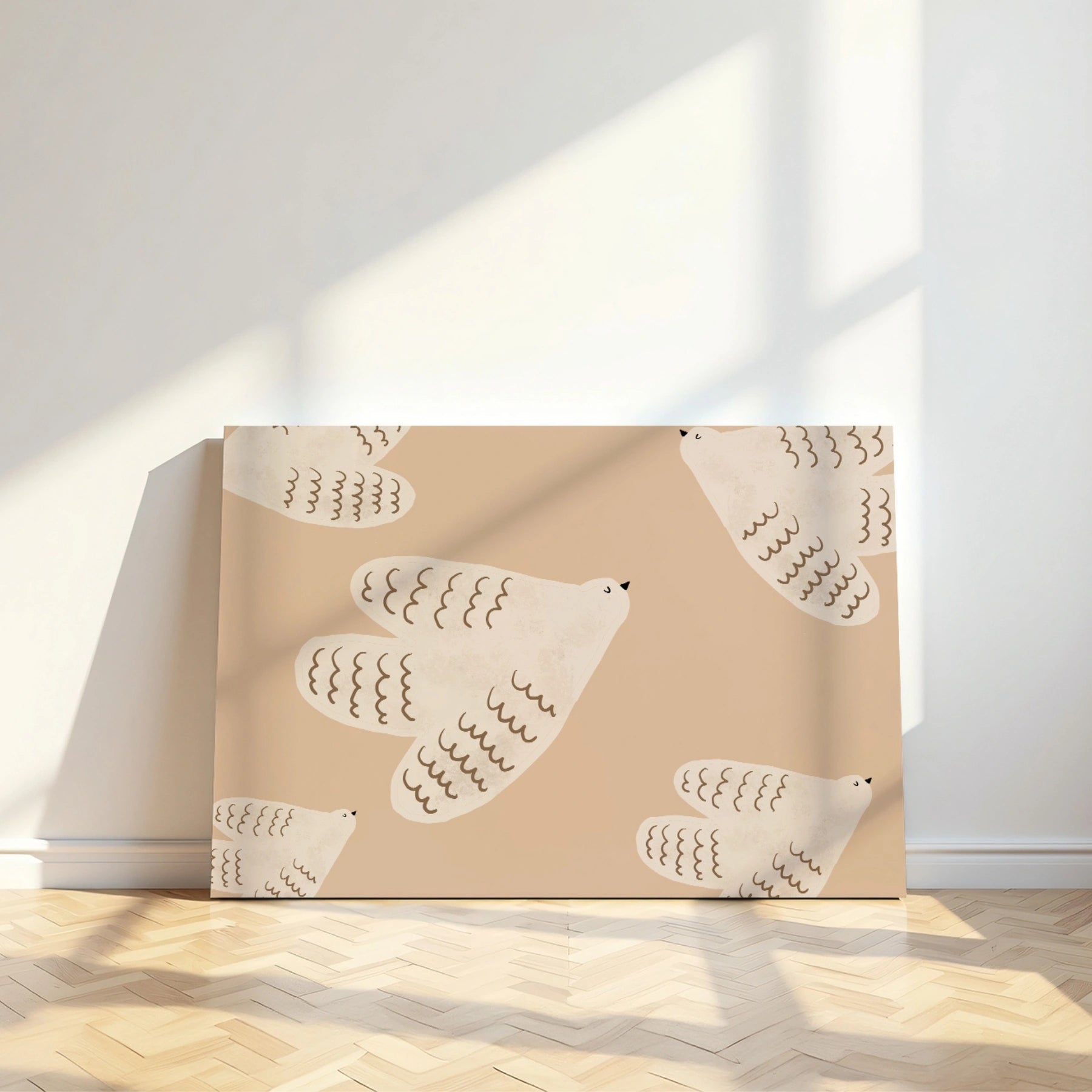 Impression sur toile pour chambre d'enfant « Colombes en vol »