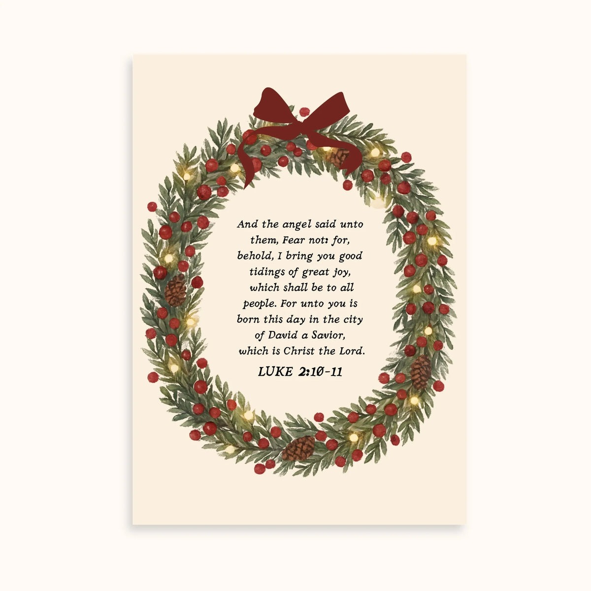 Corona navideña tradicional y frases Holly Jolly – Set de 2 pósters navideños