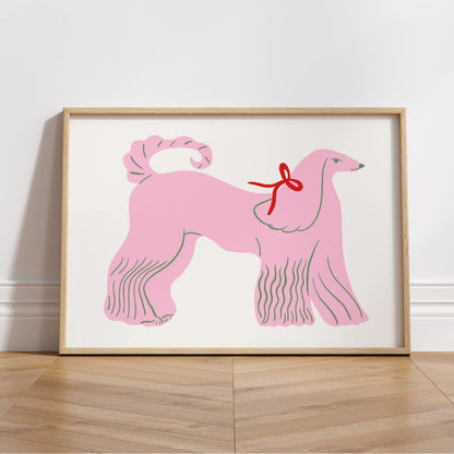 Pink Poodle Wall Art – Cute Dog Print for Girls Room