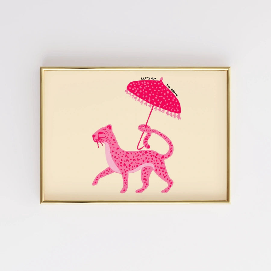 Paris Pink Leopard Wall Art – Quirky Maximalist Animal Print
