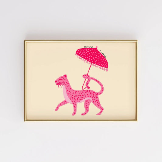 Paris Pink Leopard Wall Art – Quirky Maximalist Animal Print