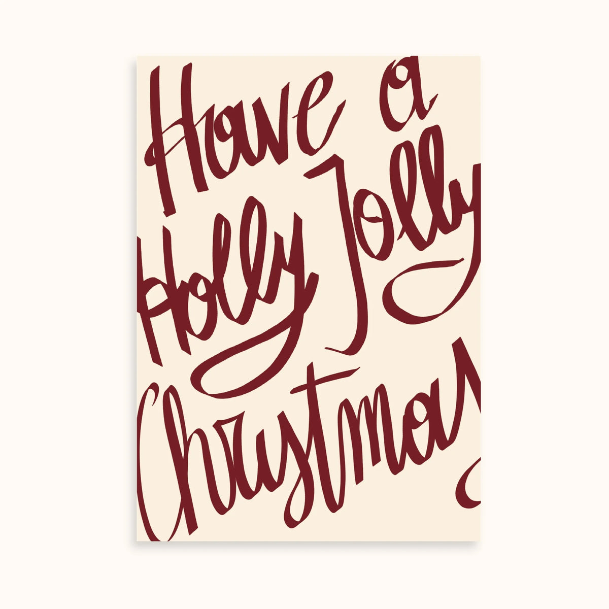 Corona navideña tradicional y frases Holly Jolly – Set de 2 pósters navideños
