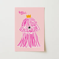 Rebel Queen Dog Wall Art - Pink Poodle Poster