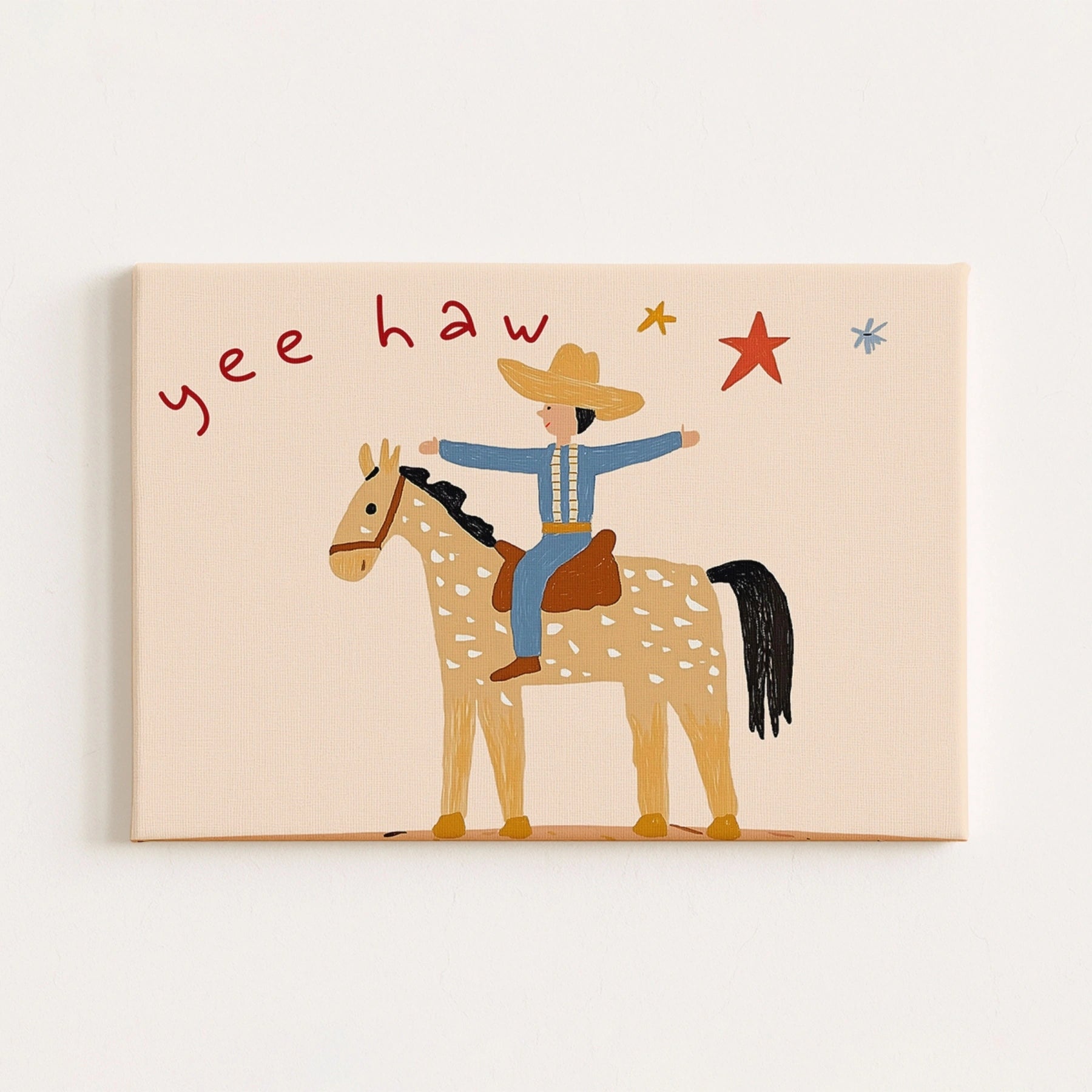 Yee Haw Cowboy Nursery Canvas Print