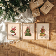 Christliche Glaubenssprüche und Blumenmotive – 3er-Set Weihnachtsposter