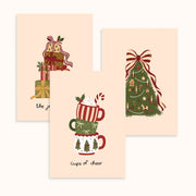 Christliche Glaubenssprüche und Blumenmotive – 3er-Set Weihnachtsposter