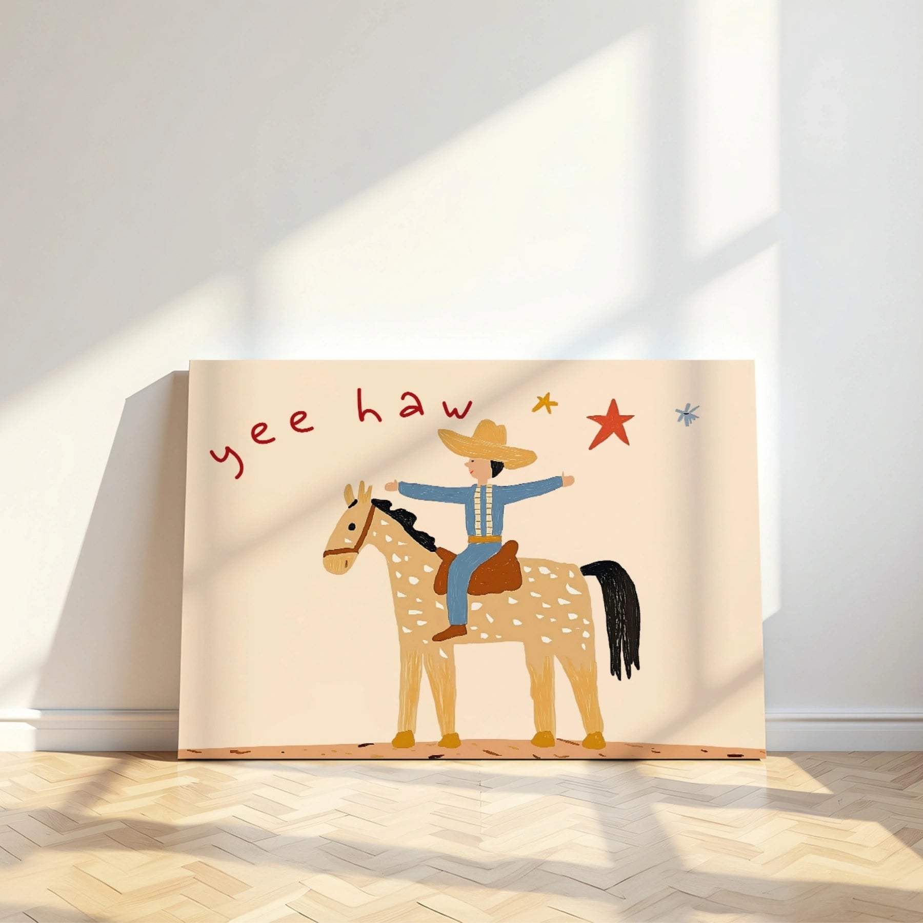 Yee Haw Cowboy Nursery Canvas Print