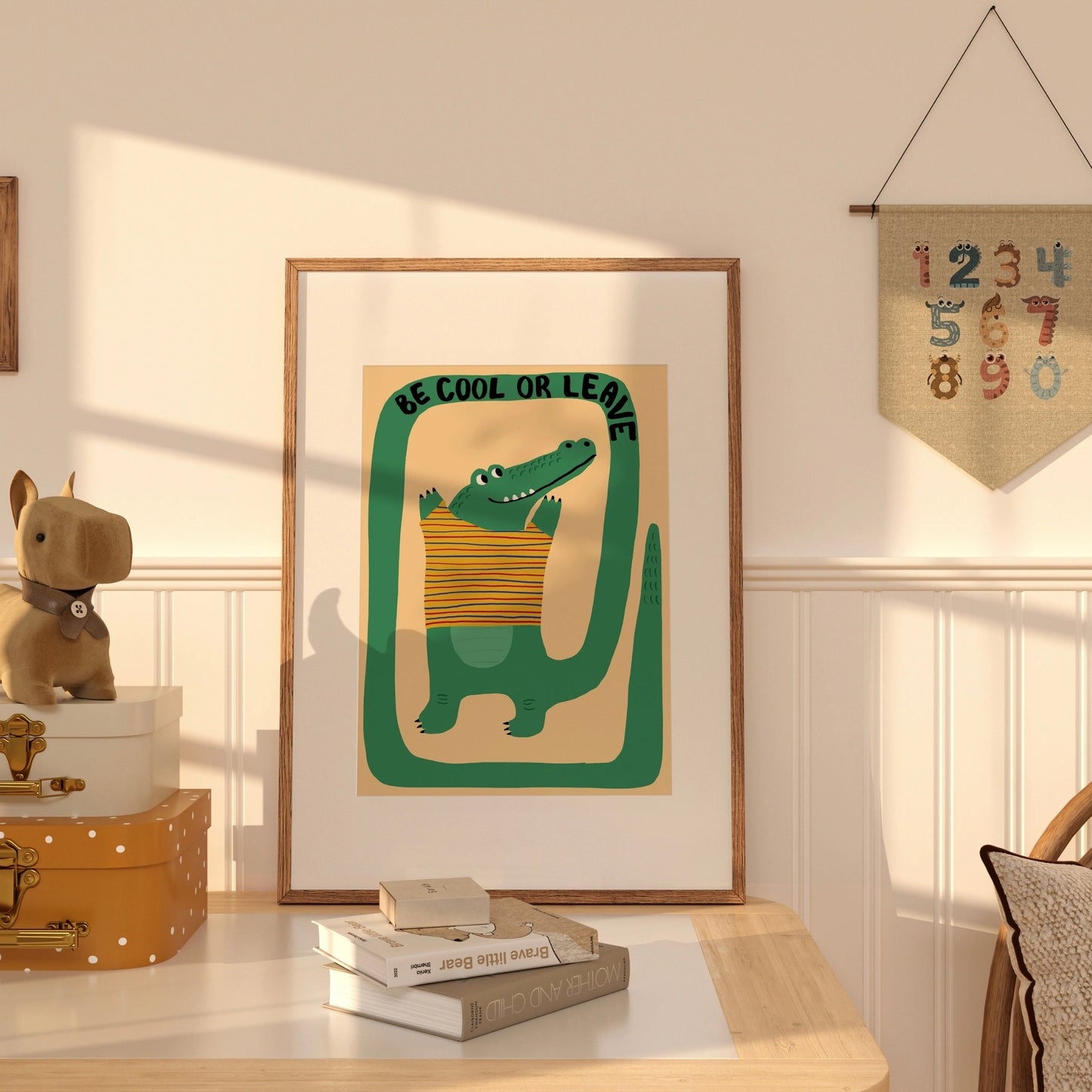 Be Cool or Leave Crocodile Wall Art – Funny Kids Room Print