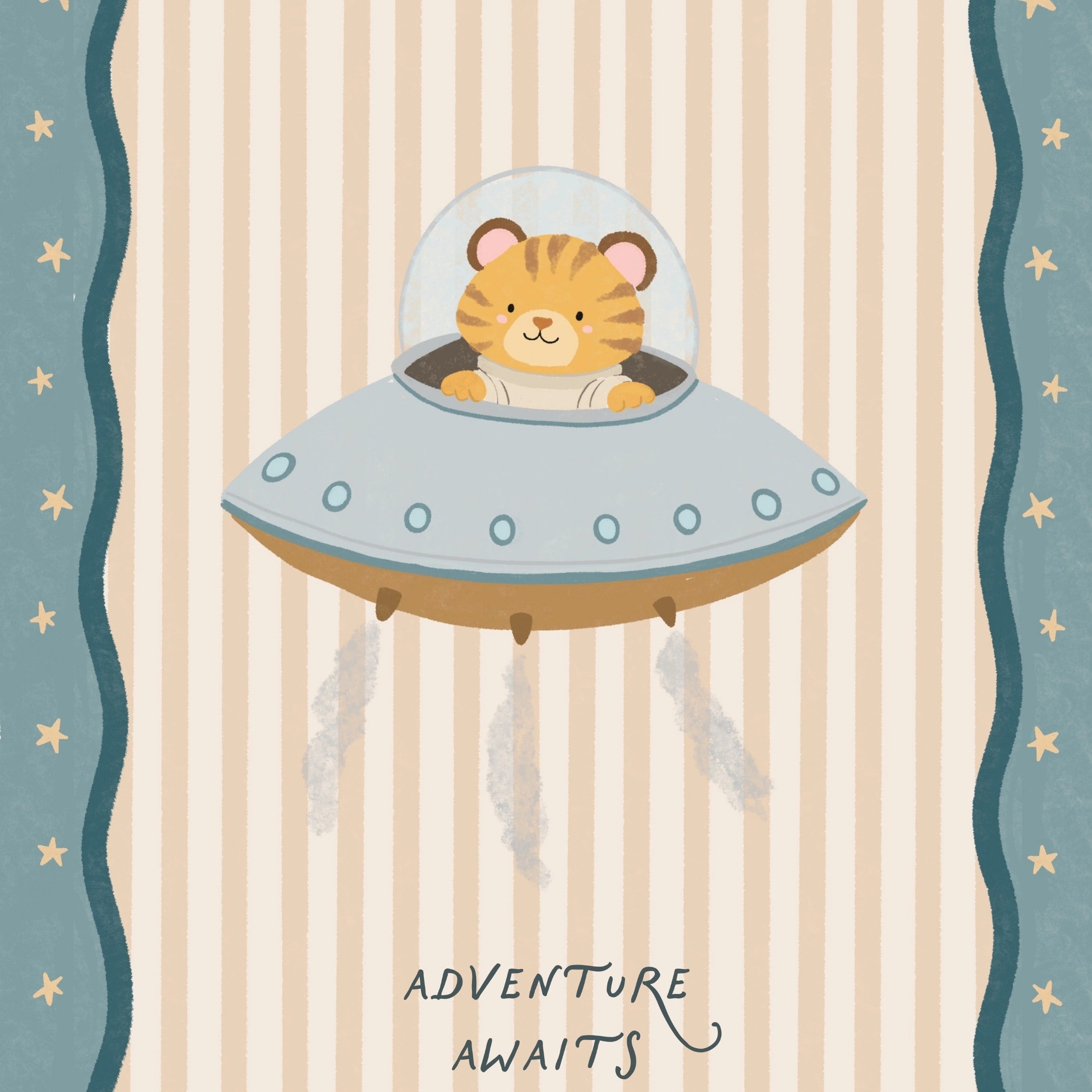 Stampa per bambini di tigre UFO